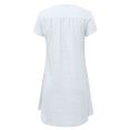 thumbnail image 4 of HKEJIAOI Robe Femme Femme Manches Courtes Col en V Décontractée Chaude Vacances Couleur Unie Mini Robe Droite Économies Liquidation Blanc, 4 of 8