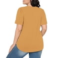 thumbnail image 3 of Meichang T-Shirts pour Femmes 2025 à Manches Courtes, Col Rond, Coupe Ample, Mode d'Été, T-Shirts à devant Plissé, T-Shirts Décontractés de Couleur Unie, 3 of 7