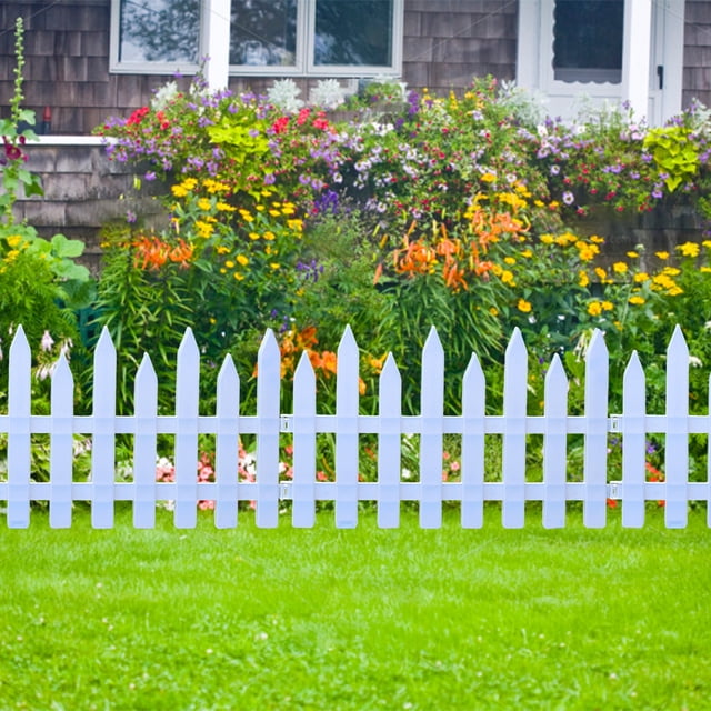 XYAIYT White Plastic Garden Fence Edgings for Lscaping Fall Decorations Holiday Decorations Define Spaces in Lawns Flowerbeds with Modular Design Easy Installation Long Lasting Outdoor Privacy White