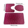 thumbnail image 3 of Binwennn Floor Mat for Kitchen Area Corner Rugs Bathroom 3 Piece Rock Memory Foam Bathroom Mat Set Flannel Embossed Rug Mat Toilet Lid Cover 19, 3 of 4
