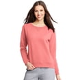 thumbnail image 1 of Hanes Womens ComfortSoft EcoSmart Crewneck Sweatshirt, L, Charisma Coral, 1 of 3