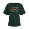 thumbnail image 4 of Penkiiy T-Shirt Femme J'aime Mon Mari Mignon Relation Mariée 2TG Vert, 4 of 5
