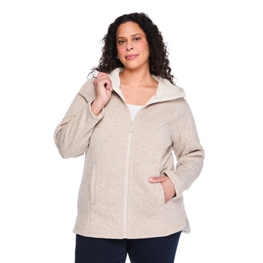 George Women's Plus Faux Shearling Zip Up Jacket