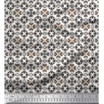 thumbnail image 1 of Soimoi Silk Fabric Triangle & Floral Ethnic Print Fabric by Yard 42 Inch Wide, 1 of 3