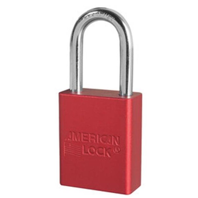 Cadenas de Sécurité Porte-Clés avec Manille de 1,5 Po&44; Rouge - Pack de 6
