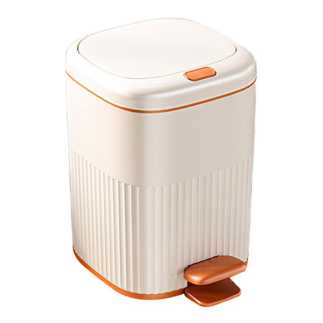 Abbracc Kitchen Waste Basket Paper Basket Organizer Rectangle Foot Pedal Garbage Bin for 10L