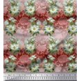 thumbnail image 1 of Soimoi Tissu de Velours Feuilles & Magnolia Imprimé Floral 1 Yard 58 Inch Wide, 1 of 5