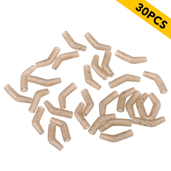 Amdohai 30 / 50 / 100 Pcs Manchons d'Hameçon Anti-Emmêlement pour Ligne de Pêche, Manchons d'Hameçon Courbés, Aligneur pour Carpe, Accessoire de Montage pour Cheveux de Pêche