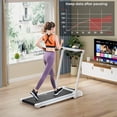 thumbnail image 2 of Goplus Tapis Roulant Pliant 3-en-1 2,25 Hp avec Table Haut-Parleur Télécommande Maison Bureau Blanc, 2 of 10