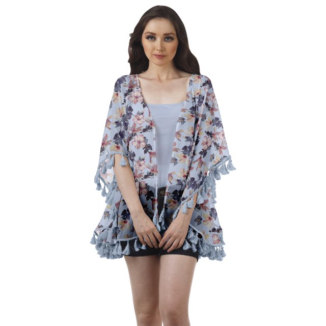 Moomaya Front Open Printed Shrug Beach Clothes For Kimono Cardigans For Women