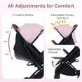 thumbnail image 3 of INFANS Travel Stroller, Lightweight Compact Baby Stroller for Airplane with One-Hand Fold, Multi-Position Recline, Canopy, 4 Wheel Suspension, Storage Basket, 3 of 9