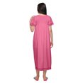 thumbnail image 3 of Moomaya Robe de Nuit d'Allaitement en Coton pour Femmes, Unie, à Col Rond, 3 of 6