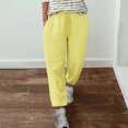 thumbnail image 2 of VEKDONE Womens Linen Long Pants Yellow M, 2 of 5