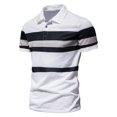 thumbnail image 1 of Aqestyerly Chemise à Rayures pour Homme à Boutons, Manches Courtes, Col Rabattu, Blouse d'Été Décontractée HWRETIE, 1 of 3