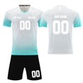thumbnail image 1 of Custom Football Kit Set for Adult and Child, Name Number Team Logo DIY Family Match Personalized Jersey Shirt Shorts Set, Dad and Son Matching Outfits Light Blue XS, 1 of 6