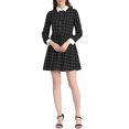 thumbnail image 1 of INSPIRE CHIC Robe-Chemise à Carreaux pour Femme à Manches Longues Boutonnée à Col Pointu m Noir, 1 of 5
