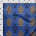 thumbnail image 2 of oneOone Viscose Chiffon Medium Blue Fabric Floral & Flying Swan Block Craft Projects Decor Fabric Printed By The Yard 42 Inch Wide, 2 of 4