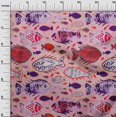 thumbnail image 3 of oneOone Cotton Poplin Red Fabric Asian Block Fish Sewing Craft Projects Fabric Prints By Yard 56 Inch Wide, 3 of 4