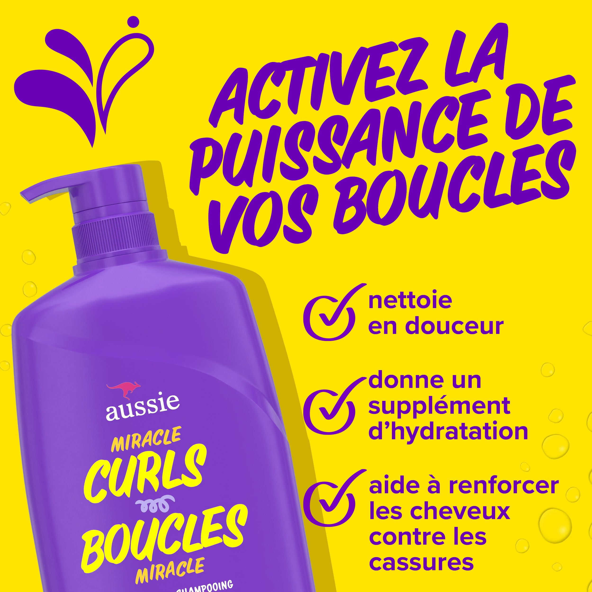 Aussie Boucles Miracle avec Huile de Noix de Coco & de Jojoba, Shampooing Sans Parabènes
