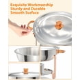 thumbnail image 4 of Nouvelle Assiette Anti-Frottement 2025 pour Buffet, Ensemble de 5 Qt de Plats Ronds Anti-Frottement pour Buffet avec Porte-Couvercle, Réchauds et Réchauds Alimentaires en Acier Inoxydable avec Cuillère et Pinces pour Fêtes, Mariages, Événements, Banquet, 4 of 8