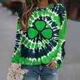 thumbnail image 3 of Penkiiy Chemise Femme Manches Longues Fête de la Saint-Patrick Décontractée Ample Trèfle Imprimé Graphique T-Shirt Haut 2TG Vert, 3 of 3