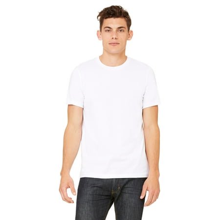 Bella Canvas Mens CVC Jersey Tee, L, Solid White Blend