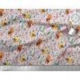 thumbnail image 2 of Soimoi Rayon Fabric Floral,Musical Instruments & Animals Cartoon Print Sewing Fabric Yard 42 Inch Wide, 2 of 3
