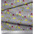 thumbnail image 2 of Soimoi Modal Satin Fabric Heart,Vehicles & Animals Cartoon Print Fabric by The Yard 42 Inch Wide, 2 of 3