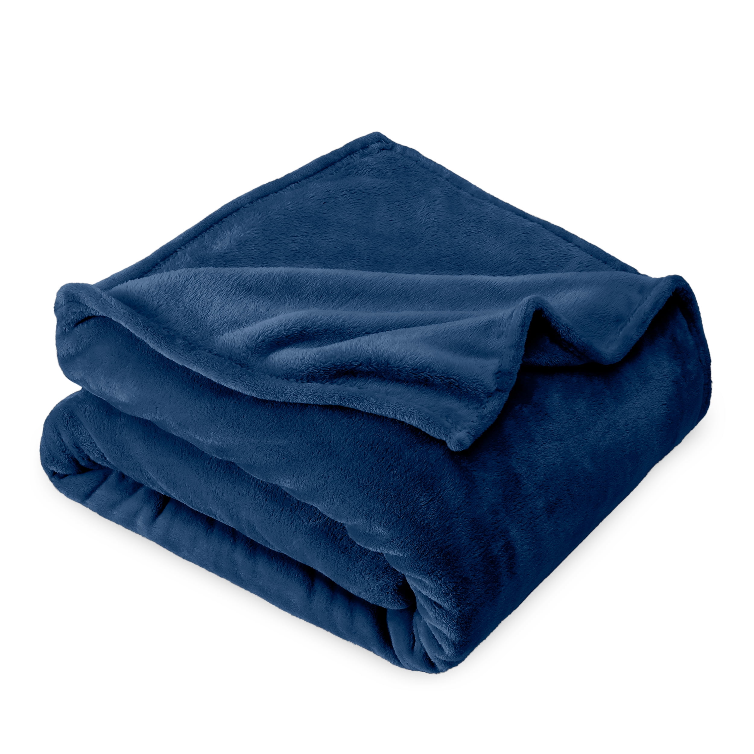Bare Home Microplush Fleece Blanket - 300 GSM - Fuzzy Microfleece - Soft & Plush - King, Dark Blue