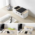 thumbnail image 3 of MesaSe Rectangular Cable Storage Box With Wooden Cover Power Socket Organizer For Desk TV Computer, 3 of 8