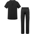thumbnail image 2 of Adar Addition Go-Everyday Scrub Set for Men - Stylish Scrub Top & Cargo Scrub Pants - A9800 - Black - 2X, 2 of 7
