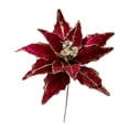 thumbnail image 2 of 28cm High Grade Adhesive Powder Simulation Christmas Flowers in Gold Champagne Burgundy Colors for Tree Decoration, 2 of 6