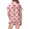 thumbnail image 4 of Ensemble de Pyjama en Satin pour Garçons Imprimé Manches Courtes à Boutons Hauts Unis Ensemble T-Shirt Ensemble de Pyjama Classique Pyjama pour Garçons Taille 8-9 Ans Mode Garçons Filles, 4 of 4