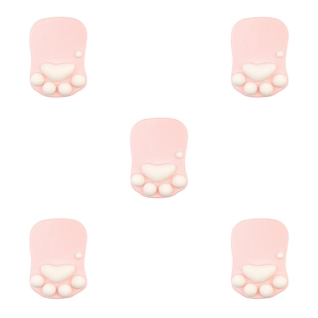 maskred Stylish Cat Paw Gaming Mouse Mat Wrist Protection Non-slide Base Safe Unique DS-002 pink 5Set