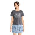 thumbnail image 1 of T-shirt délavé à imprimé graphique Justice pour filles, 1 of 3