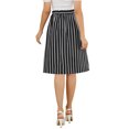 thumbnail image 3 of Unique Bargains Jupe Midi Évasée à Rayures pour Femme, Boutonnée devant, Dos Élastique, 3 of 8