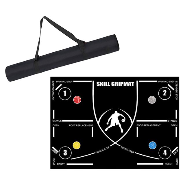 Jinwen Tapis de Jeu de Pieds de Basketball Tapis de Dribble de Basketball Antidérapant avec Manipulation Entraîneur de Dribble Intérieur Tapis de Pas de Basketball avec Lignes Blanches. Fabriqué en Caoutchouc durable, Ce Tapis 120cm x 86cm Présente des zones Étiquetées pour des Exercices de Jeu de Pieds Précis, Améliorant les Habiletés de Basketball comme le Contrôle, le Saut et l'Agilité. Sa Conception Favorise le Développement des Habiletés, Similaire à des Tapis de Mise en Place au golf, et Comprend une Mallette de Transport Noire pour la