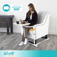 thumbnail image 2 of Stander Wonder Tray, Adjustable Swivel TV Tray Table, Large Laptop Stand, Couch Desk, Side Table & Gaming Desk, Tray for Eating on Couches, Chairs & Recliners, White Base with Maple Tray, 2 of 6