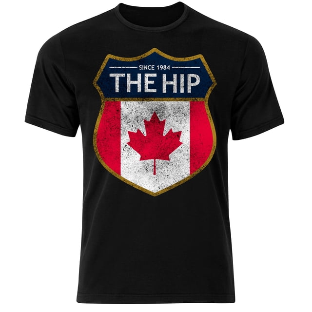 Le Tragically Hip le Hip Usé Noir Grand T-Shirt
