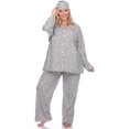 thumbnail image 1 of White Mark Women's Three-Piece Button-Down Pajama Set, 1 of 5