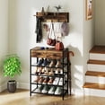 thumbnail image 4 of Gymax 5-Tier Shoe Rack w/ Wall-Mounted Coat Rack Hooks Drawers & Shelves for Bedroom, 4 of 10