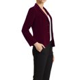 thumbnail image 4 of INSPIRE CHIC Blazer de Travail pour Femme Col à Revers Veste à Manches Longues Blazer de Complet Rouge Violacé m, 4 of 6