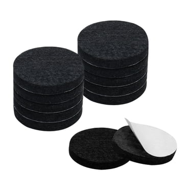 Unique Bargains Furniture Felt Pads Round 2' Anti-scratch for Furniture Cabinet Black 12pcs
