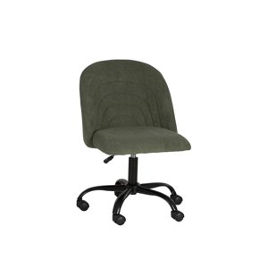 Linon Stormy chaise de bureau pivotante réglable Black Metal Base en tissu vert