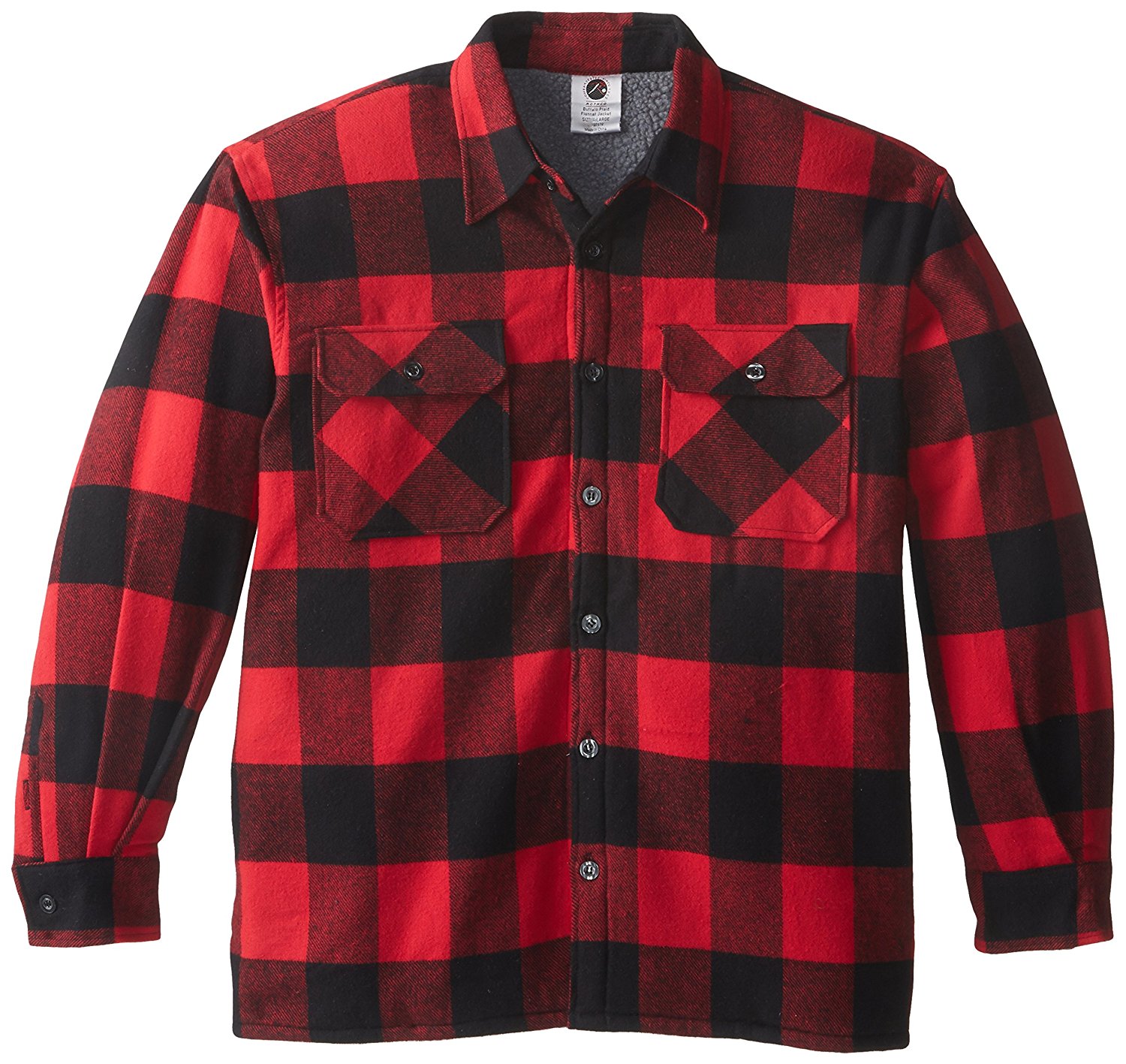 Rothco Extra Heavyweight Buffalo Plaid Sherpa-lined Flannel Shirts - Red, 2X-Large