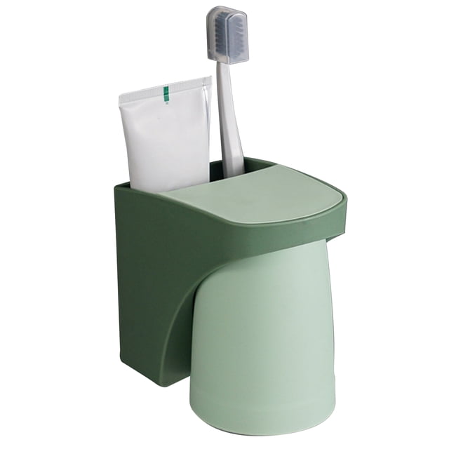 Amdohai Nail-free Rack Magnetic Cup Wall Mounted Holder Organizer Toothpaste Storage Rack for Washroom Bathroom