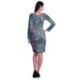 thumbnail image 3 of Moomaya Womens Full Sleeve Printed Midi Length Printed Bodycon Dress, 3 of 6