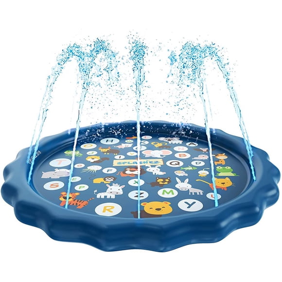 EASTIN 66.5” Sprinkler for Kids Sprinkler Splash Mat Outdoor Lawn Water Toys Kids Pool Inflatable Splash Sprinkler Pad Summer Party Play Set for Kids