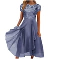 thumbnail image 1 of WTXUE Robe à Paillettes pour Femmes, Robe Longue Maxi à Encolure Ronde en Mousseline Patchwork à Imprimé à Paillettes pour Femmes, Robes Petites pour Femmes, 2# Gris P, 1 of 5