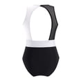 thumbnail image 2 of Mufeng Combinaison de Danse Ballet Sans Manches en Maille Color Block pour Filles Noir&Blanc 14, 2 of 7